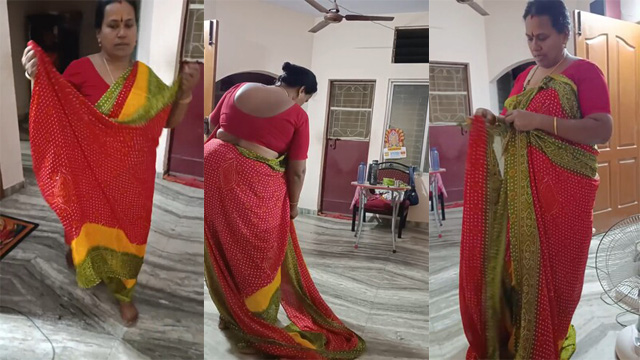 New Tamil Mom Dress Change Infront – son Secretly Recorded it Cam Video