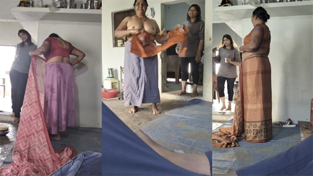 Naughty Mom Changing After Bath – Infront And Her Sis Mms Video