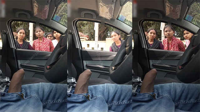 Daring Guy Flash Dick – College Girls Inside Car Porn