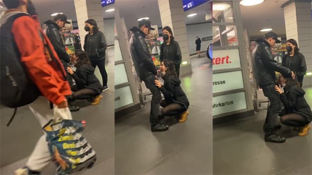 Lovers Caught Giving Blowjob – Metro Station Sex Video
